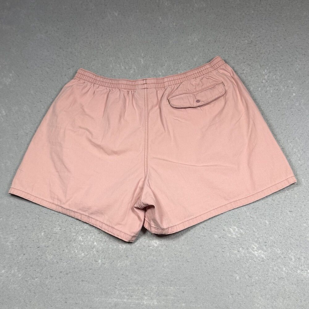 Patagonia Shorts Men Large Pink Funhoggers Khaki Elastic Waist Cotton 3 Pockets - Picture 10 of 16